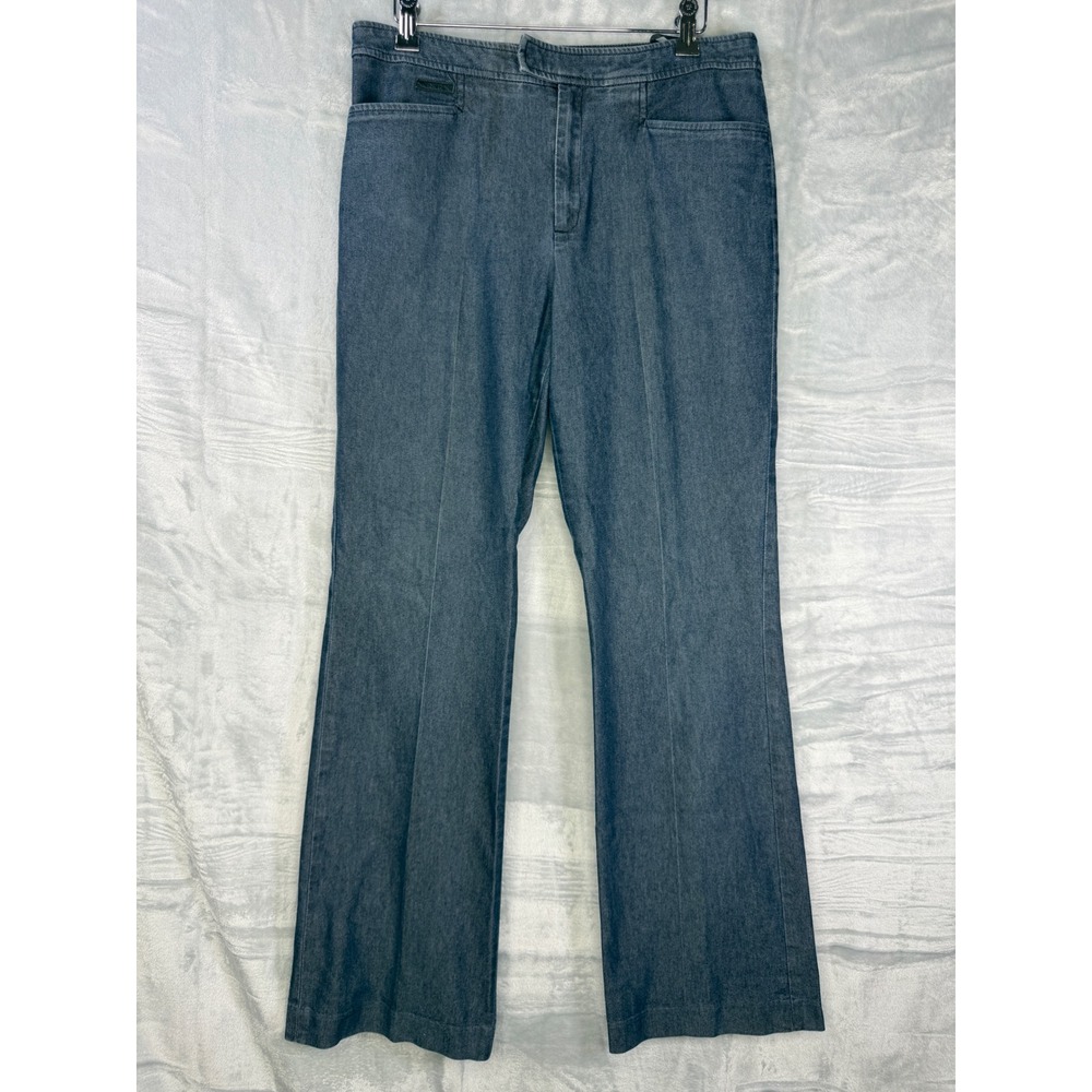 Ralph Lauren Jeans Womens 10 Blue Flare Leg High Rise Cotton Denim Trousers